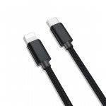 Wholesale 3FT USB-C / Type-C to Lighting Cable Braided Charging Syncing Cord Work with iPhone Connect MacBook and USB-C Adapter (Black)